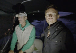 Director Cullen Hoback on a boat ride while shooting the film